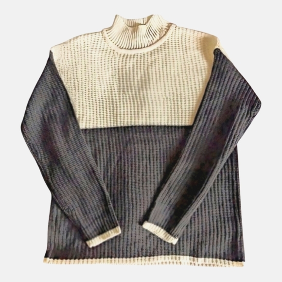 NEW Canada Weather Gear Color Block Pullover Sweater-Cream/Black - Picture 1 of 4